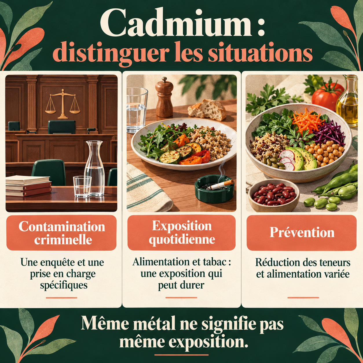 Contamination criminelle, exposition quotidienne et prévention : trois situations à ne pas confondre.