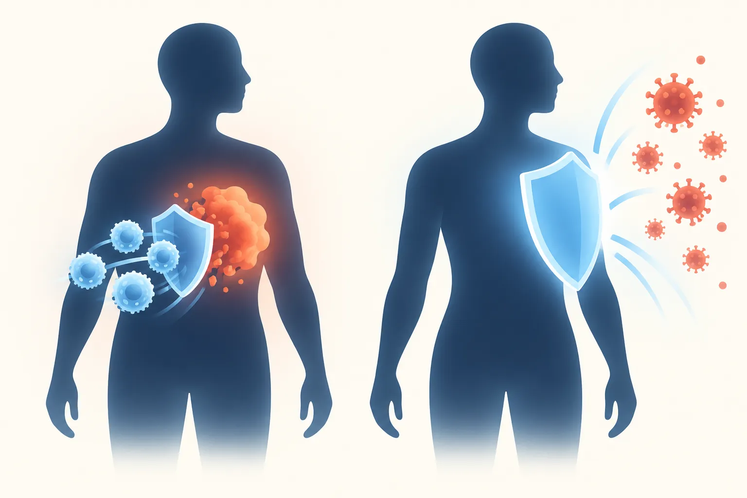 Illustration conceptuelle distinguant une réponse dirigée contre un cancer existant et la prévention d’une maladie.